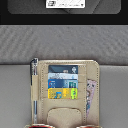 JFBONIN Car Visor Organizer Multi-Pocket Pouch Bag Card Glasses Storage Holder Scratch-resistant Auto Visor Holder For Car