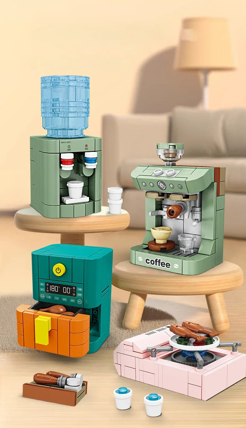 Pretend Play Home Appliance Building Blocks Kids Toys Birthday and Holiday Gift Mini Appliances Set Including Fan Computer Stove