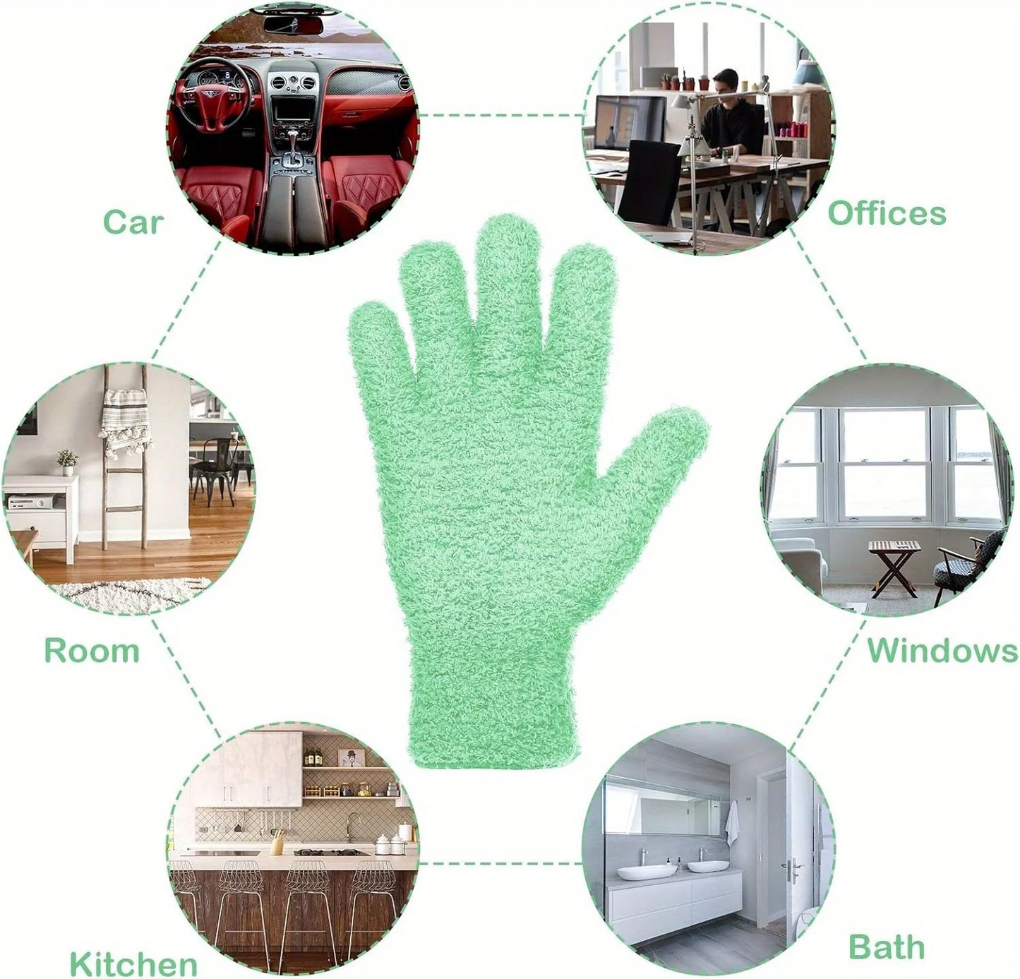 1pc Microfiber Dusting Gloves-Stretchable & Breathable Cleaning Gloves,Non-Waterproof for Cars, Boats, RVs, Pools, Home, Kitchen