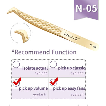 Lashtalk Eyelash Extension Tweezers Makeup Tools From Nagaraku Stainless Steel Non-magnetic Volume FakeLashes Supplies Accurate