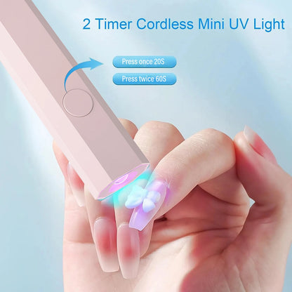 YIKOOLIN Handheld Nail Lamp UV LED Nail Light for Curing All Gel Polish USB Rechargeable Quick Dry Manicure Machine Nail Art