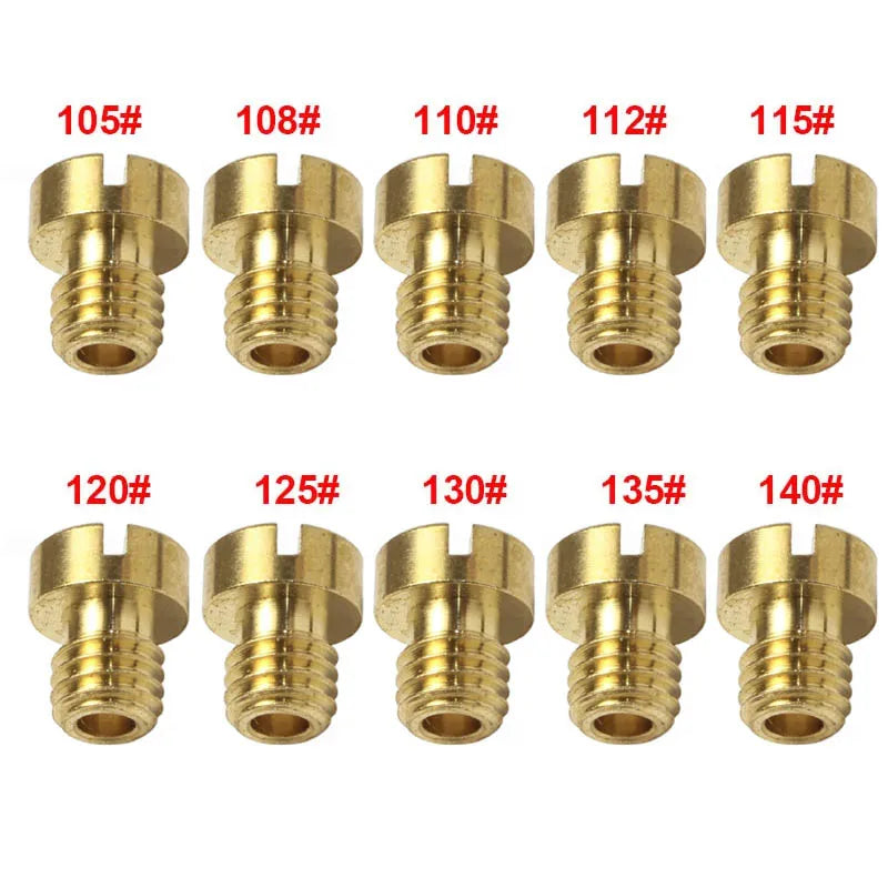 10/5pcs Carburetor Main Jet 5mm M5 Thread 5x0.75 for Dellorto SHA PHBG NC PHVA AD/DS Racing Carb JNC Injector Nozzle Size