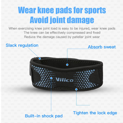 Patella Knee Strap Adjustable Knee Brace Patellar Tendon Stabilizer Support Band for Soccer Basketball Running Jumper Gym Squat