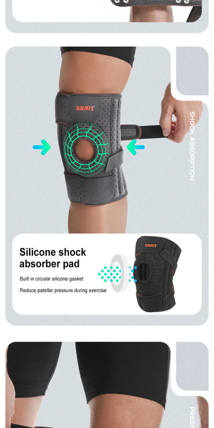 AOLIKES 1PCS NEW Knee Brace with Side Stabilizers & Patella Gel Pads,Knee Support for Cycling,Running,Climbing