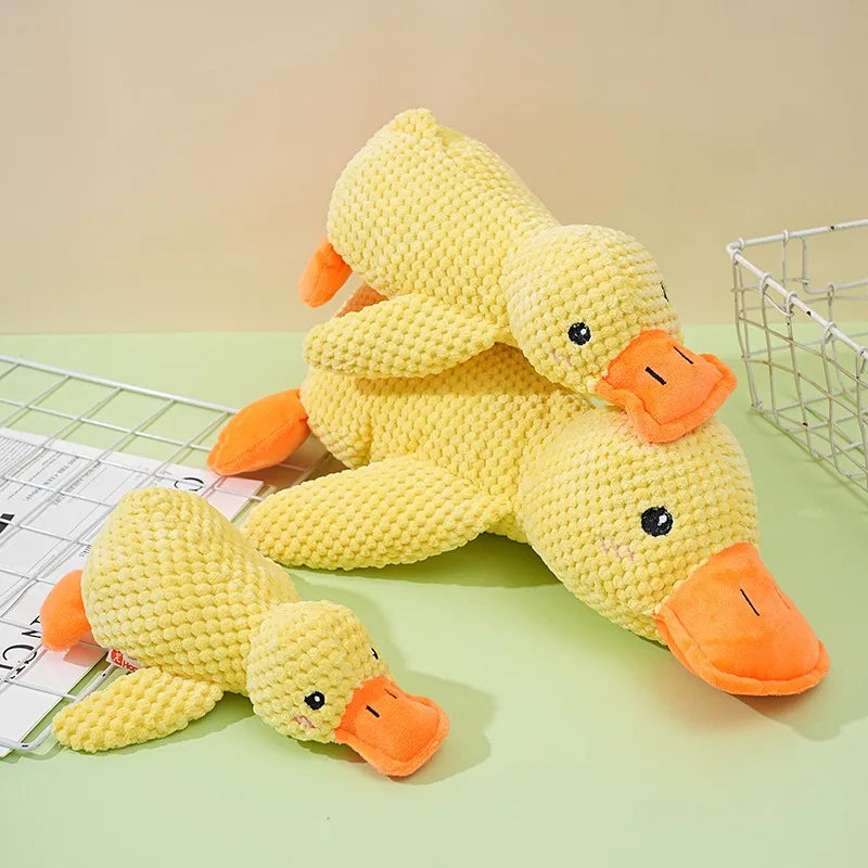 Pet Plush Toy Dog Calming Duck Stuffed Duck Toys Chew Toy Durable Squeaky for Puppy Pet Teeth Cleaning Chew Toy Pet Supplies