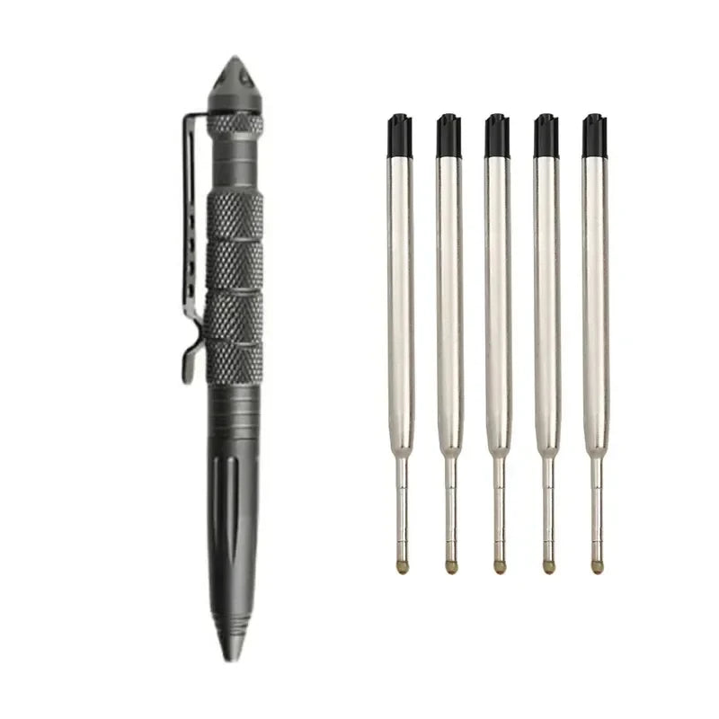 High Quality Aluminum Anti Skid Self DEFENCE Ballpoint Pens Multi Functional Tactical Pen Office Accessories School Supplies