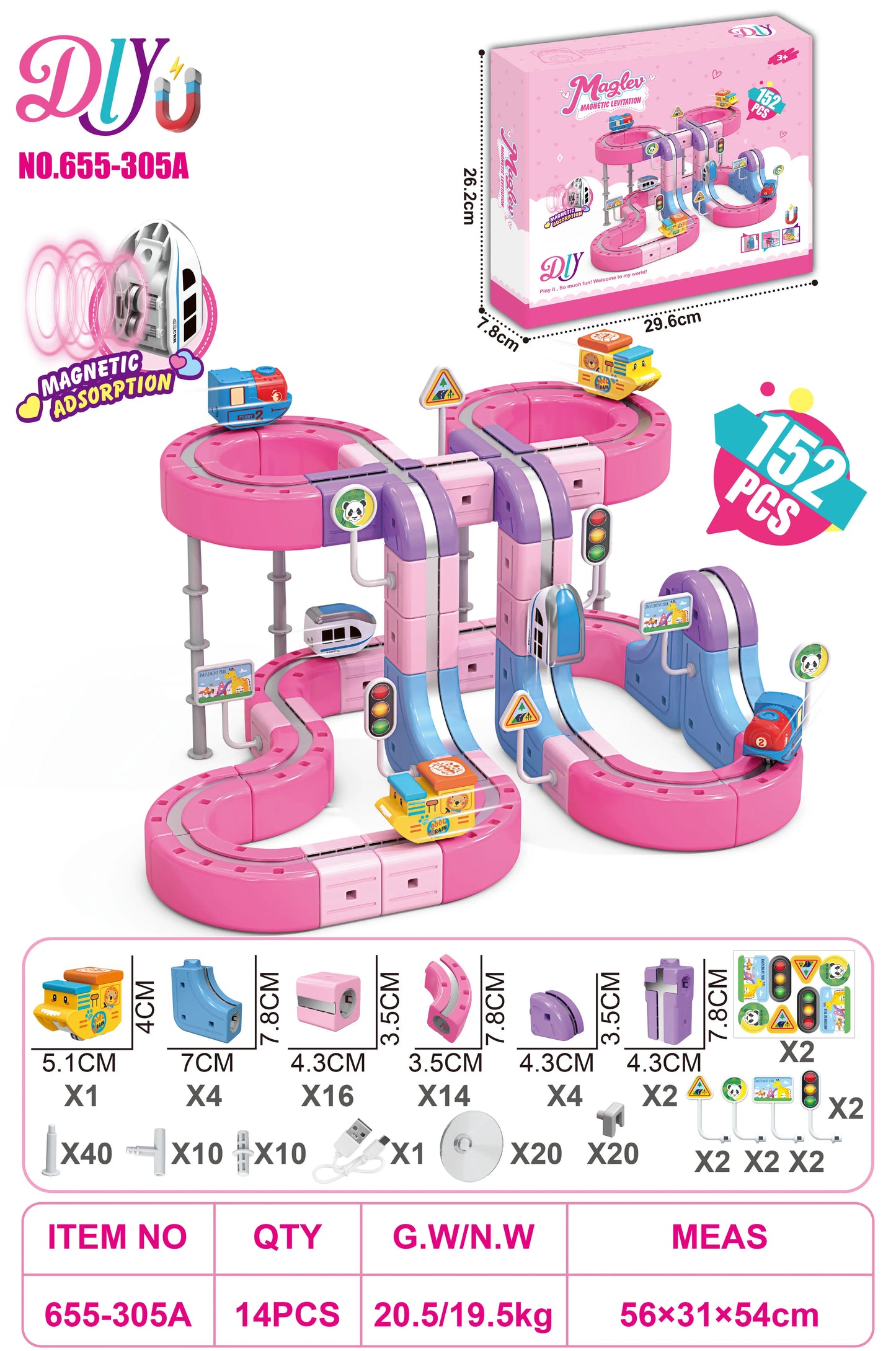 Sell Well Anti-Gravity Magnetic Attraction Track Train Changeable Magnetic Magic Rail Car Electric Train Toy
