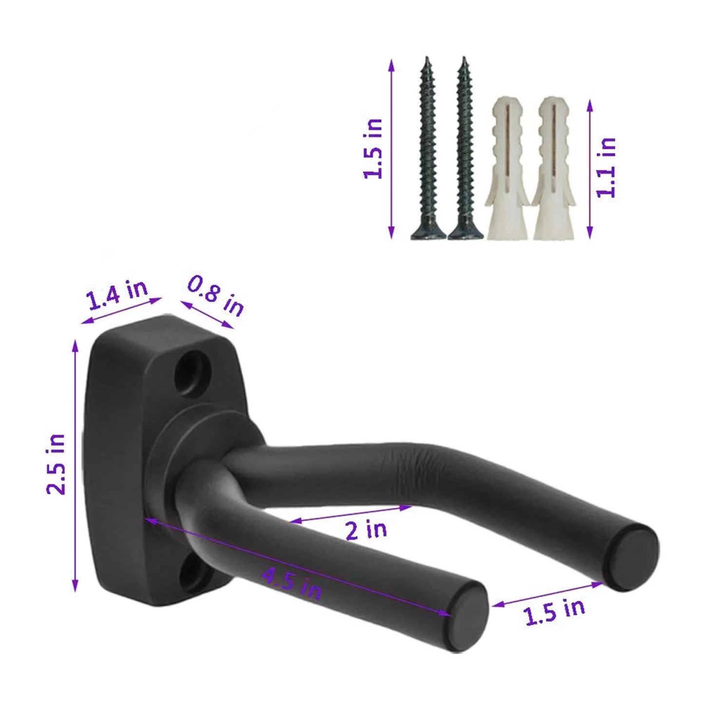 1/2 Pcs Wall Mount Guitar Hanger Hook Non-slip Holder Stand for Acoustic Guitar Ukulele Bass Guitar Parts Instrument Accessories