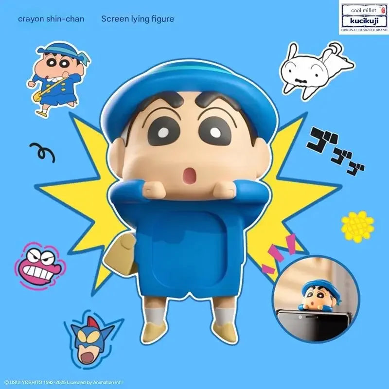 Kucikuji Original Crayon Shin Chan Blind Boxs Toys Kawaii Figures Anime Model Mobile Phone And Computer Screen Car Ornament Toys