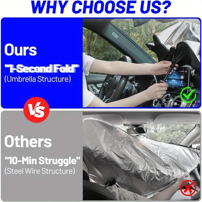 Car Umbrella Sunshade Windshield Front Cover Window Foldable Sun Shade Block Heat Portable Bent Parasol Auto Curved Model Shades