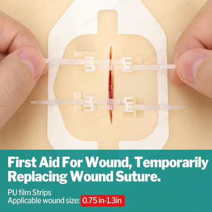 Sanke Rescue 1/14/28 Pack Wound Closure Strips Zipper Bandages Emergency Laceration for IFAK First Aid Kit Repair Wounds Device