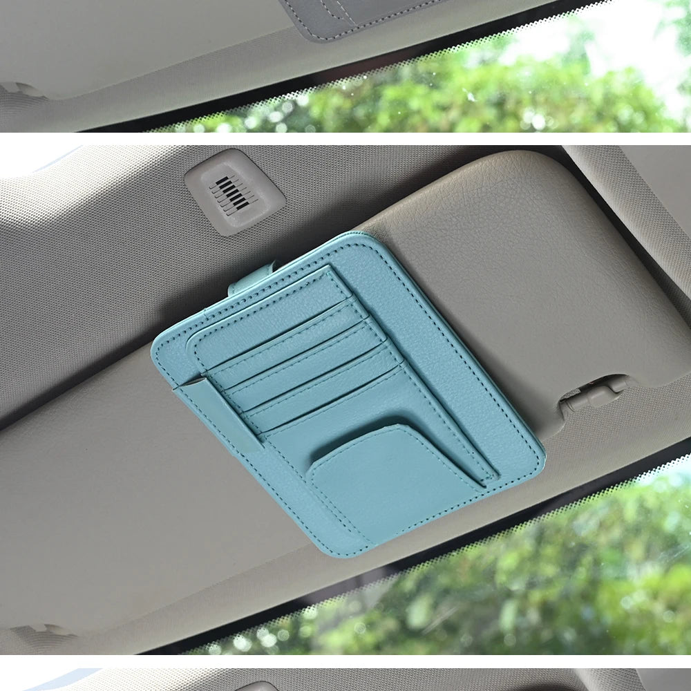 JFBONIN Car Visor Organizer Multi-Pocket Pouch Bag Card Glasses Storage Holder Scratch-resistant Auto Visor Holder For Car