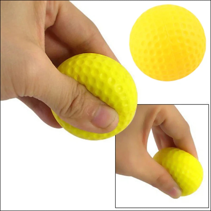 10Pcs Yellow PU Foam Golf Balls Sponge Elastic Indoor Outdoor Practice Training