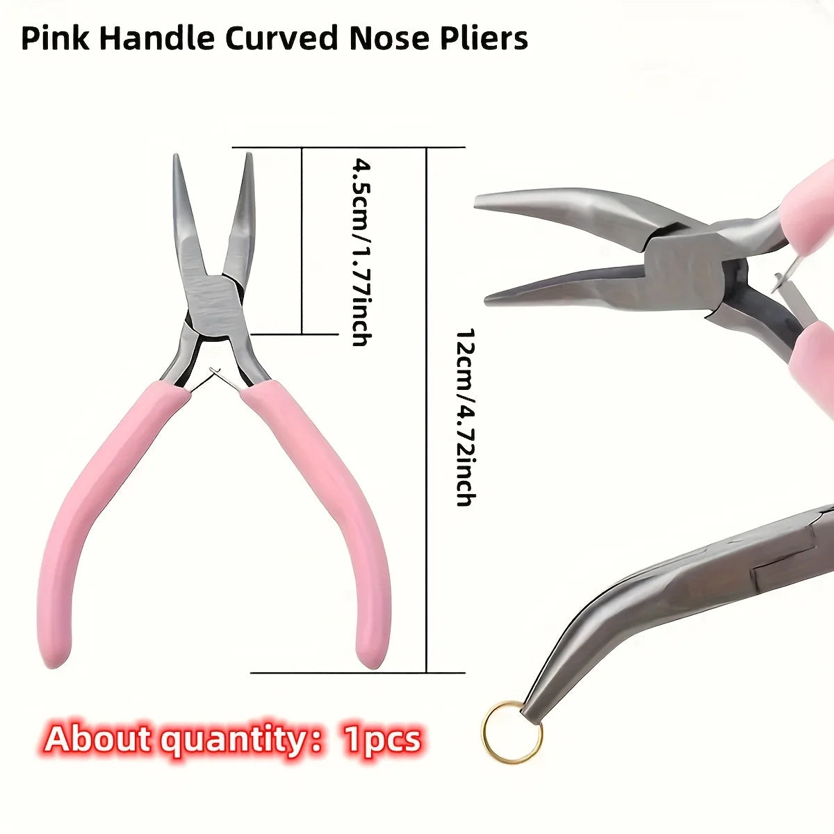 4/3/1pcs Iron Jewelry Pliers Tool Kit Includes Needle Round Wire Cutter And Curved Nose Pliers For Jewelry Beading Repair