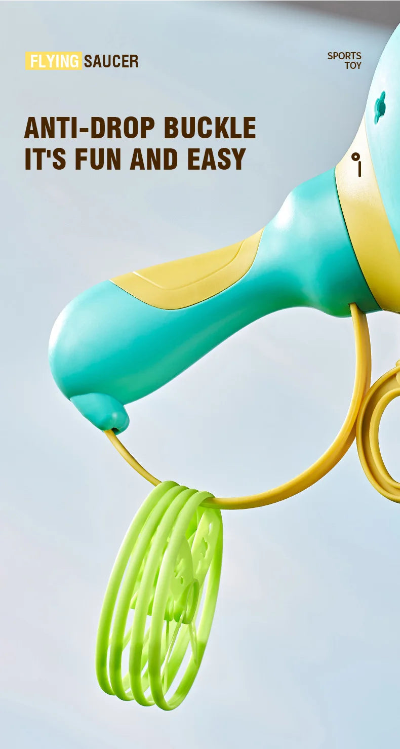 Flying Saucer Disc Launcher Kids Flying Toys Pull String UFO Throw Catch Outdoor Sport Propeller Children Toys Gift For Boy Girl