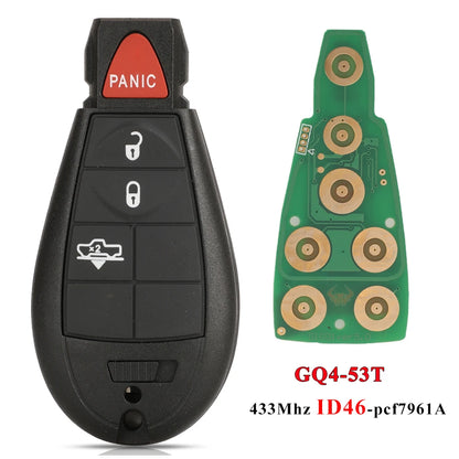 jingyuqin GQ4-53T Fobik Remote Car Key 433MHz ID46-PCF7961A Chip for Dodge RAM 1500 2500 3500 4500 2013-2018 56046953 68159655