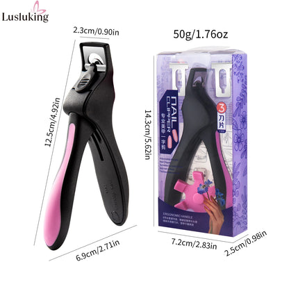 U-shaped French False Nail Scissors Acrylic Nail Clipper Adjustable Nail Tip Cutter Trimmer Manicure with Sizer Precise Cutting