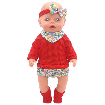 Baby Born Doll Outfits For 13-18 Inch Newborn Doll Cute Jumpers Rompers Suit+Shoes Doll Accessories Festival Birthday Gift