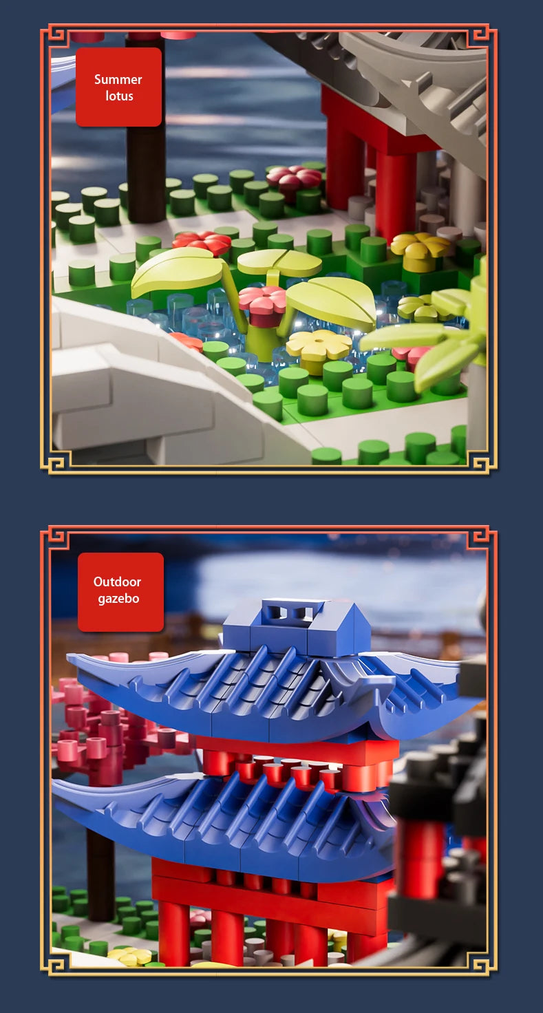 688PCS Hangzhou West Lake, Chinese Architecture, Classic Building Puzzle Toys, Miniature Building Block Sets, Models