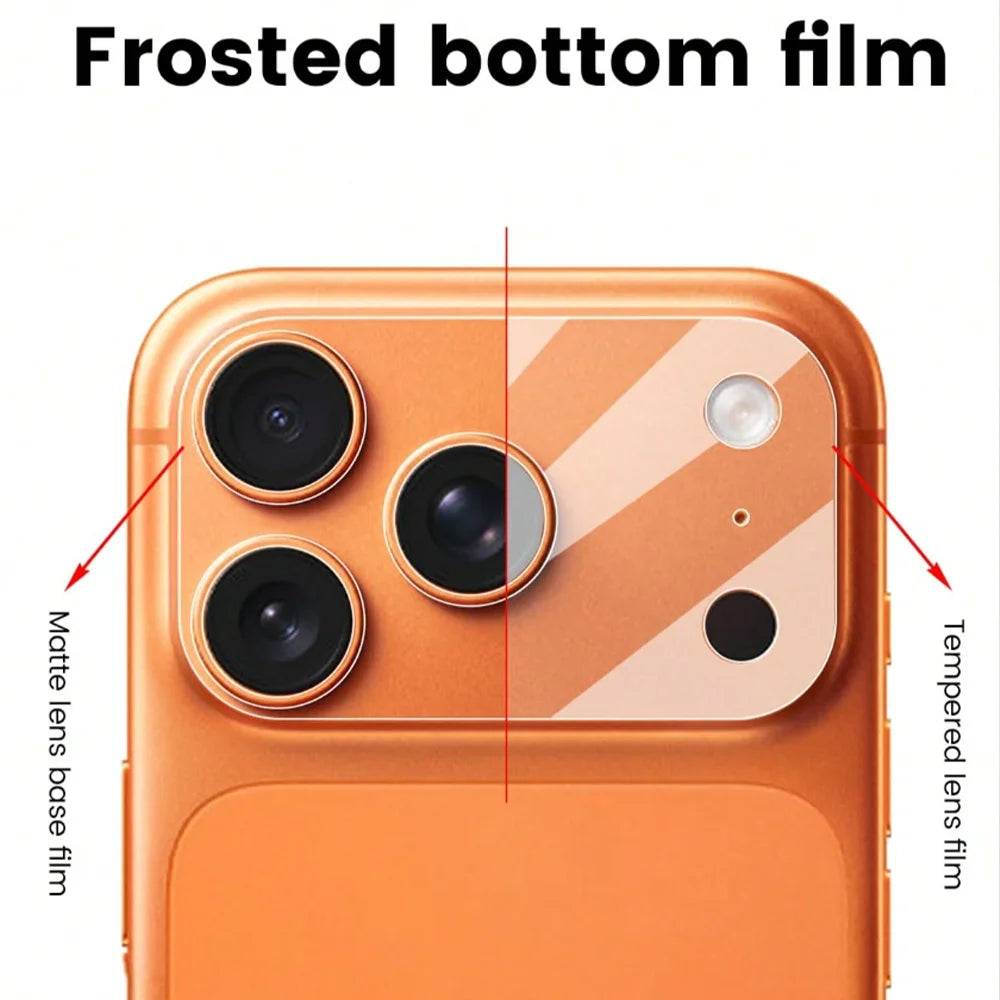 NNBILI 2pcs/Set Matte Base Lens Film + Matte PET Back Film For IPhone 17 Pro Max/17 Pro/17 Phone Accessories Minimalist Design