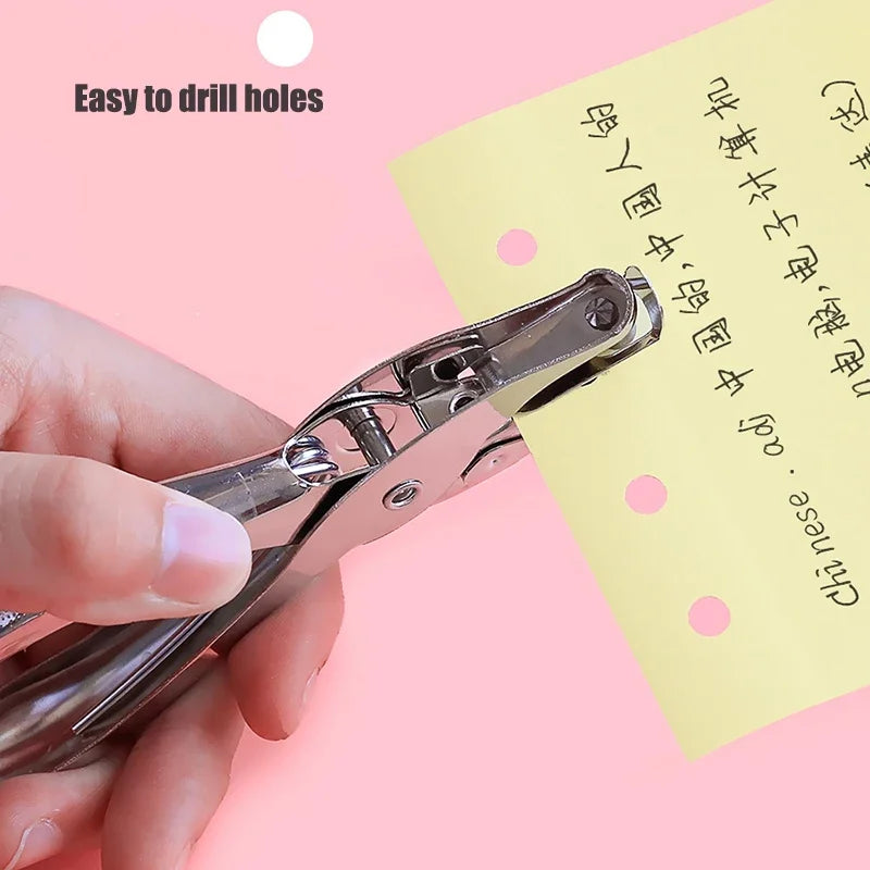 3/6MM Punching Machine Round Hole Paper Stationery Loose-leaf Book Document Binding Punching Cute Manual and Handcrafted