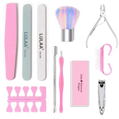 YIKOOLIN 13-in-1 UV LED Lamp Professional Nail Tool Set With UV/LED Nail Lamp 20000RPM Lectric Drill Machine Kit For Beginners