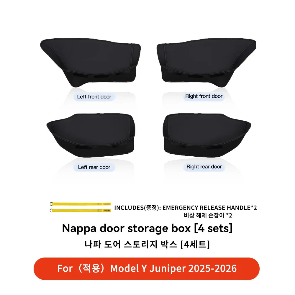 YZ For Tesla Model Y Juniper Model 3 Highland Door Side Storage Box Full-Cover Front and Rear Interior Storage Box Accessories