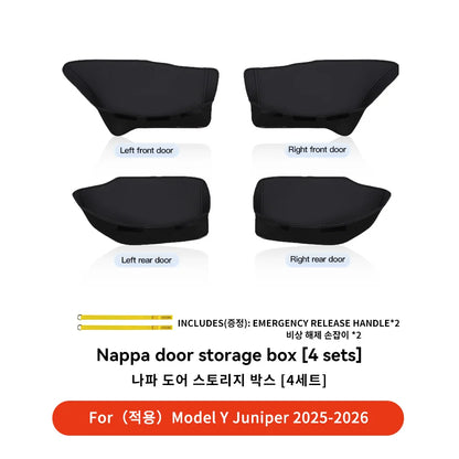 YZ For Tesla Model Y Juniper Model 3 Highland Door Side Storage Box Full-Cover Front and Rear Interior Storage Box Accessories