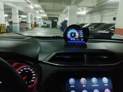 Newest A501 Car Head Up Display OBD2 Smart Car HUD Turbo Gauge Digital Odometer Security Alarm Water&Oil Temp RPM Auto Meter