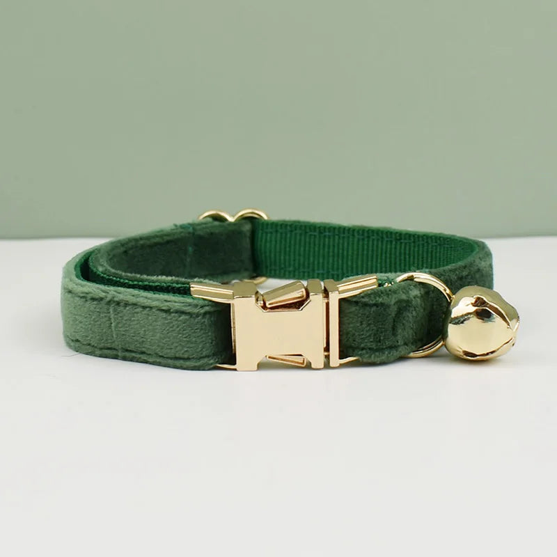 Velvet Cat Collar Bowknot Personalized Collar for cats Cat Supplies cat collar belt with bell and a bow