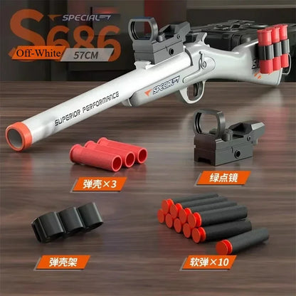 S686 Throwing Shell Toy Gun Soft Bullet Airsoft Launcher Outdoor Sports CS Game Pistola Shooter Fun Toy for Boys Gift