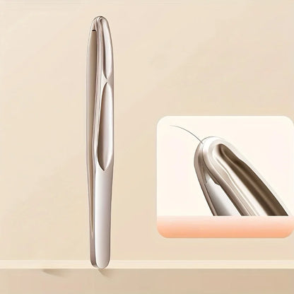 Stainless Steel Eyebrow Clips for Precision Beard and Mustache Trimming Gentle on Light Beige Round Head Tweezers Christmas Gift