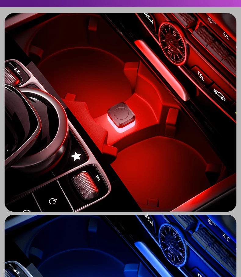 1x Car USB LED Light Mood Lamp Plug Play Universal LED Interior Atmosphere Light Auto Reading Lamp Decorations Decorative Strip