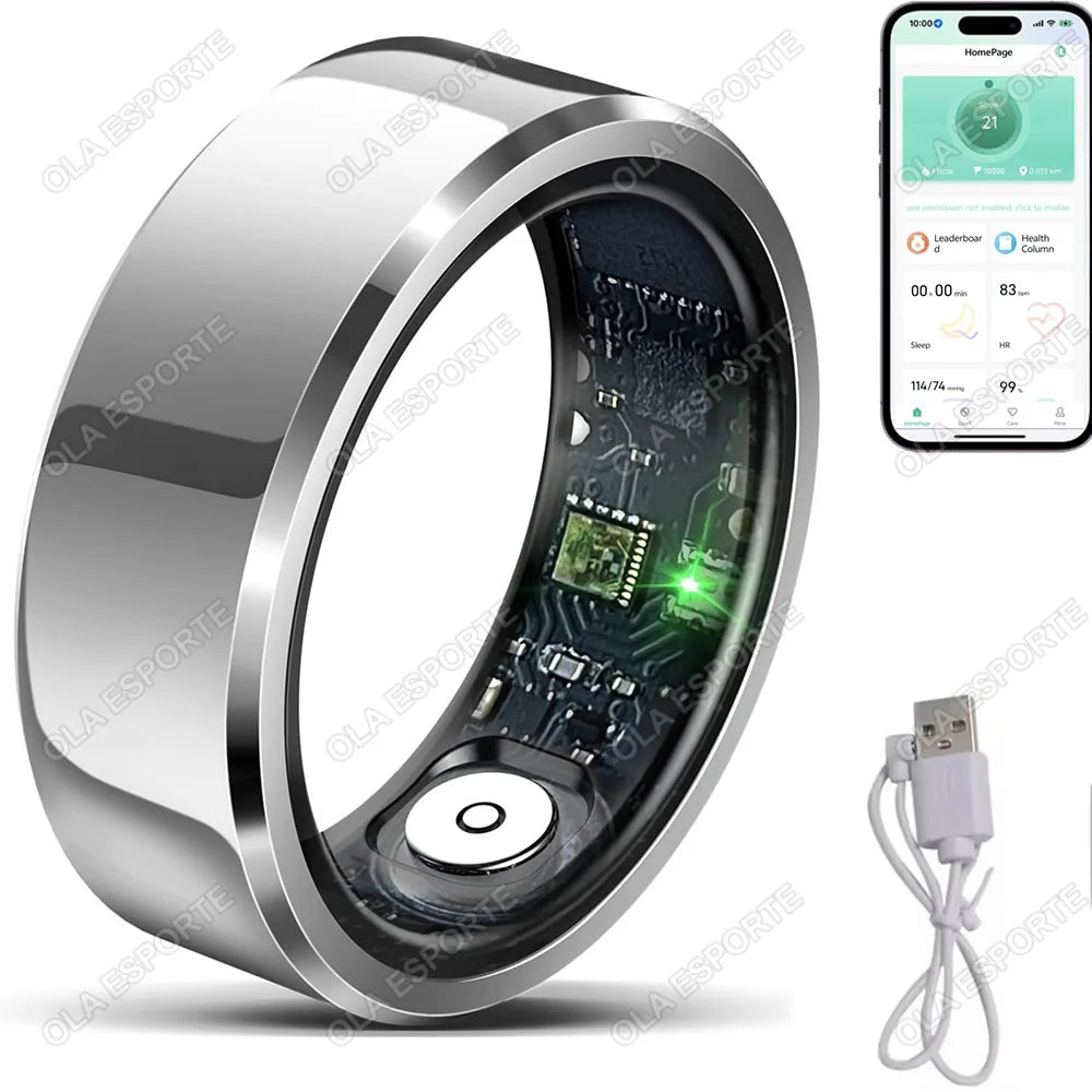 2026 Smart Ring Blood Pressure Heart Rate Sleep Monitoring Smartring IP68 & 5ATM Waterproof Multi-sport Smartring Man Women R11C