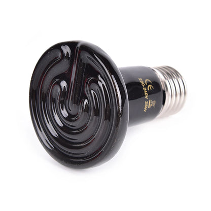 50/75/100W Reptile Heat Lamp Black Infrared Ceramic Emitter Heat Light Bulb Pet Brooder Touch Lamp For Chameleon Cage Snake Tank