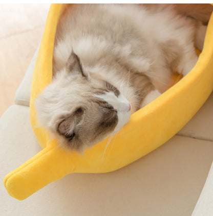 Winter Banana Cat Bed House Funny Cute Cozy Cat Mat Beds Warm Durable Portable Pet Basket Kennel Dog Cushion Cat Supplies winter