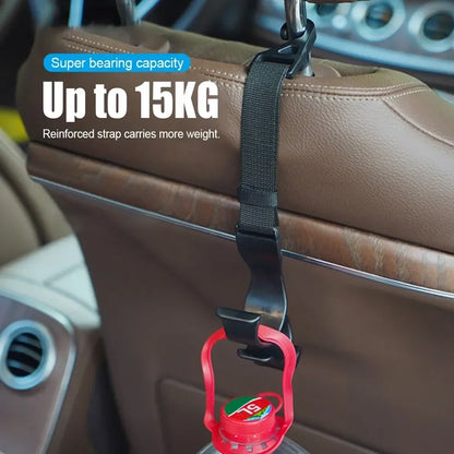 2pcs Car Trunk Storage Hook For Bag Umbrella Fishing Rod Holder Universal Seat Back Organizer Bracket Interior Stowing Tidying
