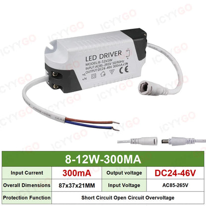LED 3-4W 4-7W 8-12W 18-25W 25W-36W 40W 50W 300MA 600MA 900MA 1200MA 1500MA LED Constant Current Driver Transformer Power Supply