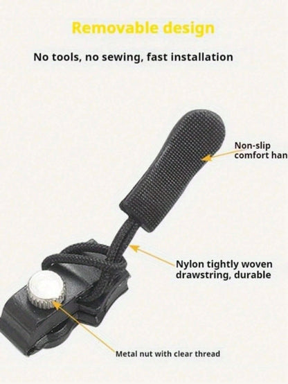 Quick Detachable Zipper Repair Kit,  suitable for various sizes of zippers on clothing, luggage, backpacks, and other equipment