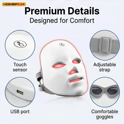 7-Color LED Face Mask – Light Device for Home Use, Skin Beauty Tool