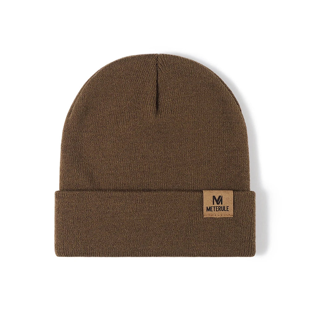 Riding Hat Knit Cuffed Beanie for Men Women Winter Warm Knitted Beanie Hats for Skiing Outdoor Camping Traveling Cycling Cap