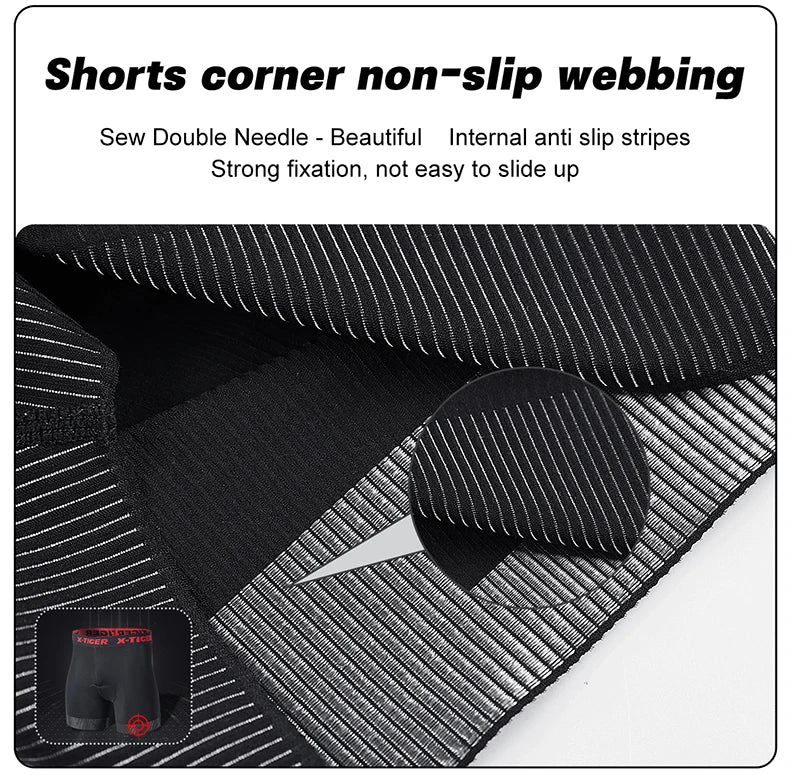 X-TIGER Men's Cycling Underwear Shorts 5D Padded Sports Riding Bike Bicycle MTB Liner Shorts with Anti-Slip Leg Grips