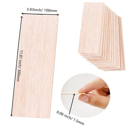 5/10pcs Balsa Wood Sheets Ply 100/200/300mm Long 100mm Wide 1-8mm Thick For Craft DIY Project Wood DIY Craft Accessories