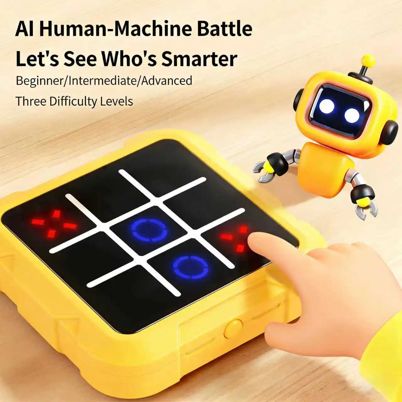 AI Electronic Chess & Tic Tac Toe Set-Educational Brain Teaser, Perfect Gift for Kids & Family Game Night