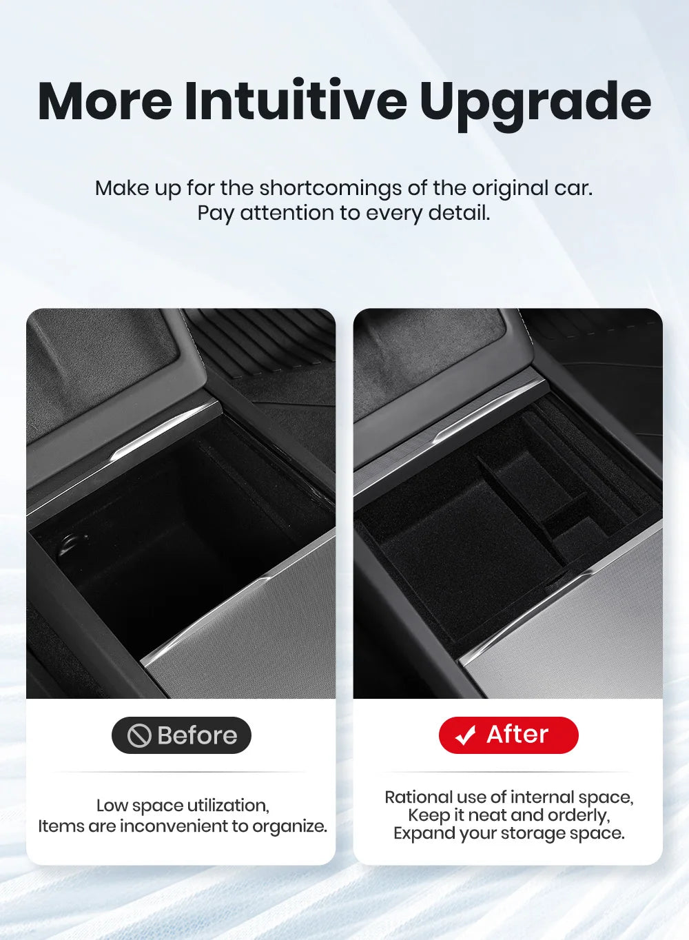 YZ For Tesla Model 3 Highland 2024 Model Y Juniper 2025 Storage Box Center Armrest Hidden Box Cup Holder Organizer Accessories