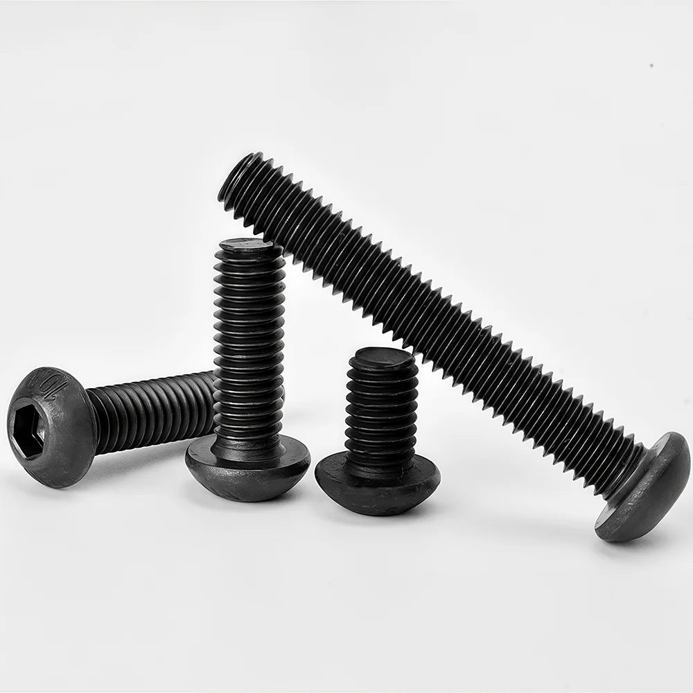 10-200pcs Hexagon Hex Socket Head Screw ISO7380 M2 M2.5 M3 M4 M5 M6 M8 Black Grade 10.9 Steel Button Head Allen Bolt Screws