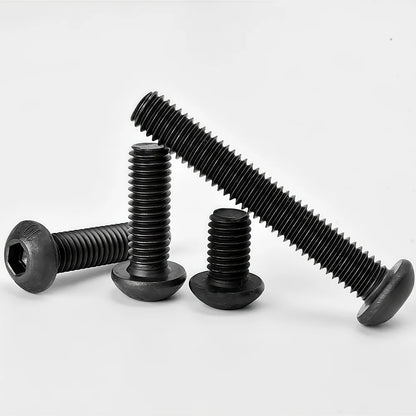 10-200pcs Hexagon Hex Socket Head Screw ISO7380 M2 M2.5 M3 M4 M5 M6 M8 Black Grade 10.9 Steel Button Head Allen Bolt Screws
