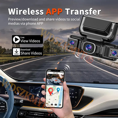 New WIFI 4Channel 360 Degree  Car Dvr 1080P Video Recorder WiFi APP Dashcam 24h Parking Monitor Rear View Camera Car Recorder