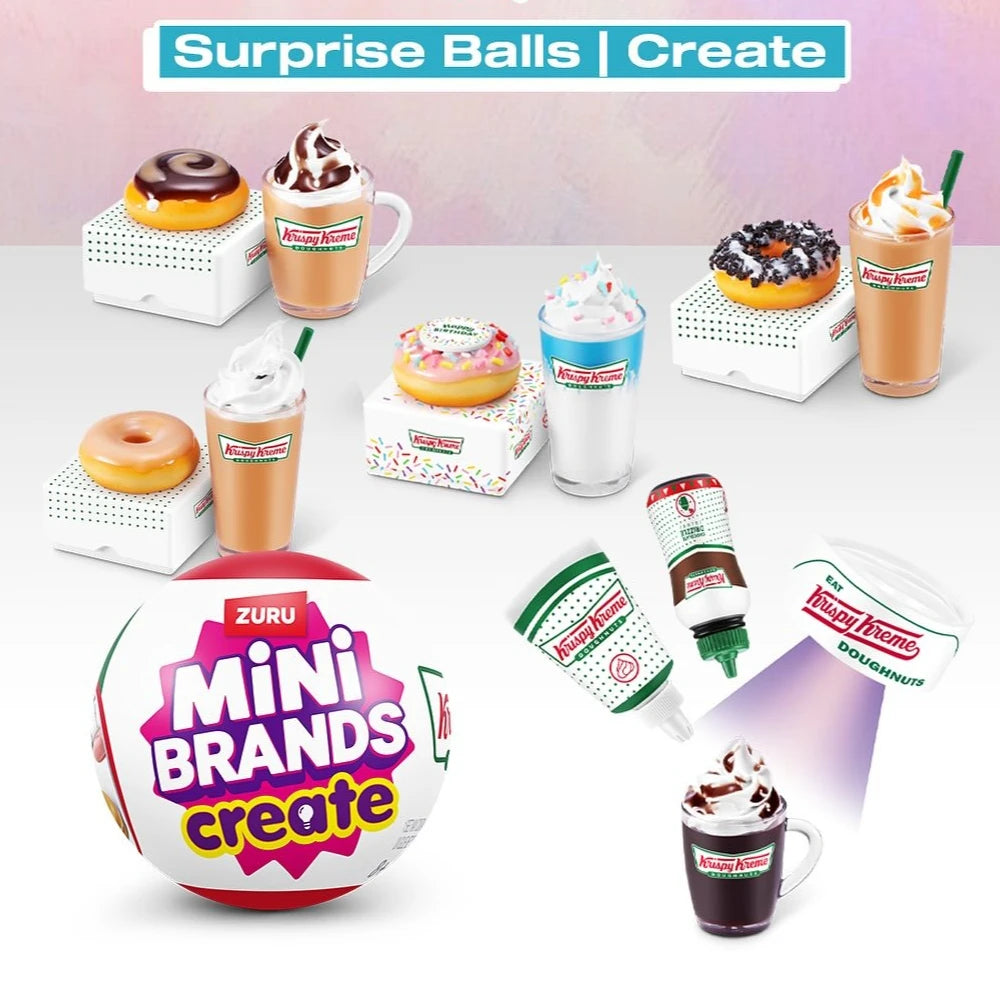 Zuru Mini Brands Krispy Kreme Create Series 1 Surprise Blind Box Toys Mini Food Donut Miniature Food Mystery Packaging Toys