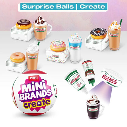 Zuru Mini Brands Krispy Kreme Create Series 1 Surprise Blind Box Toys Mini Food Donut Miniature Food Mystery Packaging Toys